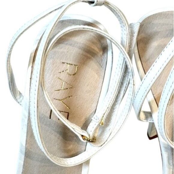 RAYE REVOLVE Clara Heels in White Leather Ankle Wrap Size 6.5 - Picture 4 of 14